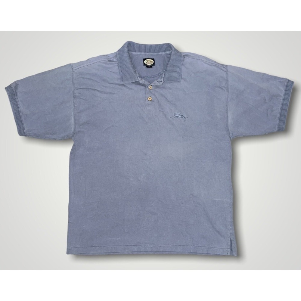 Vintage Tommy Bahama Polo Shirt Mens Size XL Cotton Solid Marlin Logo